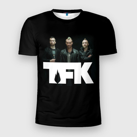 Мужская футболка 3D Slim с принтом Thousand Foot Krutch рок группа в Петрозаводске, 100% полиэстер с улучшенными характеристиками | приталенный силуэт, круглая горловина, широкие плечи, сужается к линии бедра | 
