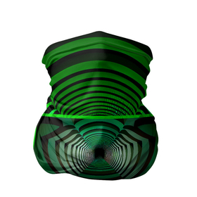 Бандана-труба 3D с принтом Зелёный туннель   оптическая иллюзия в Курске, 100% полиэстер, ткань с особыми свойствами — Activecool | плотность 150‒180 г/м2; хорошо тянется, но сохраняет форму | 