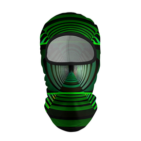 Балаклава 3D с принтом Зелёный туннель   оптическая иллюзия в Кировске, 100% полиэстер, ткань с особыми свойствами — Activecool | плотность 150–180 г/м2; хорошо тянется, но при этом сохраняет форму. Закрывает шею, вокруг отверстия для глаз кайма. Единый размер | 