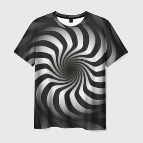 Мужская футболка 3D с принтом Объёмная спираль   оптическая иллюзия в Белгороде, 100% полиэфир | прямой крой, круглый вырез горловины, длина до линии бедер | 