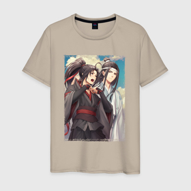 Мужская футболка хлопок с принтом Wuxian and Wangji   Магистр дьявольского культа в Санкт-Петербурге, 100% хлопок | прямой крой, круглый вырез горловины, длина до линии бедер, слегка спущенное плечо. | 