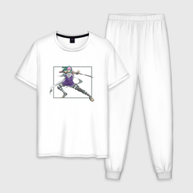 Мужская пижама хлопок с принтом Hajime Sokotani   Платиновый предел , 100% хлопок | брюки и футболка прямого кроя, без карманов, на брюках мягкая резинка на поясе и по низу штанин
 | 