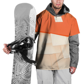 Накидка на куртку 3D с принтом Абстрактные геометрические оранжевые и светлые фигуры в Новосибирске, 100% полиэстер |  | 