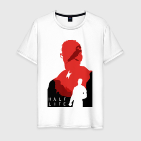 Мужская футболка хлопок с принтом Half life   Freeman в Кировске, 100% хлопок | прямой крой, круглый вырез горловины, длина до линии бедер, слегка спущенное плечо. | 