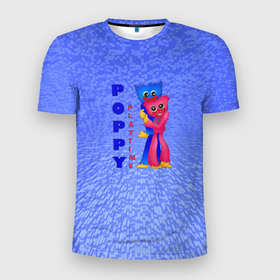 Мужская футболка 3D Slim с принтом Poppy Playtime Хагги Вагги подарок в Курске, 100% полиэстер с улучшенными характеристиками | приталенный силуэт, круглая горловина, широкие плечи, сужается к линии бедра | Тематика изображения на принте: 