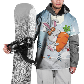 Накидка на куртку 3D с принтом Зайчик  с  большой морковкой в Белгороде, 100% полиэстер |  | Тематика изображения на принте: 