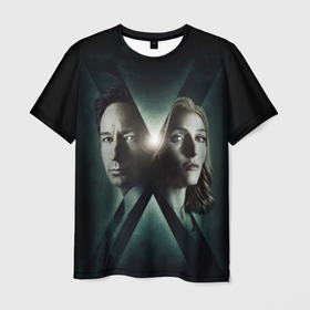 Мужская футболка 3D с принтом X   Files , 100% полиэфир | прямой крой, круглый вырез горловины, длина до линии бедер | 