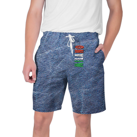 Мужские шорты 3D с принтом Milano   Italy   Jeans   Fashion в Тюмени,  полиэстер 100% | прямой крой, два кармана без застежек по бокам. Мягкая трикотажная резинка на поясе, внутри которой широкие завязки. Длина чуть выше колен | 