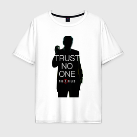 Мужская футболка хлопок Oversize с принтом X files   курильщик , 100% хлопок | свободный крой, круглый ворот, “спинка” длиннее передней части | 