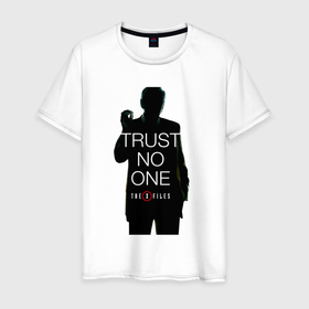 Мужская футболка хлопок с принтом X files   курильщик в Санкт-Петербурге, 100% хлопок | прямой крой, круглый вырез горловины, длина до линии бедер, слегка спущенное плечо. | 