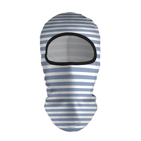 Балаклава 3D с принтом Сине белые необычные полосы   тельняшка в Новосибирске, 100% полиэстер, ткань с особыми свойствами — Activecool | плотность 150–180 г/м2; хорошо тянется, но при этом сохраняет форму. Закрывает шею, вокруг отверстия для глаз кайма. Единый размер | 