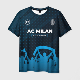 Мужская футболка 3D с принтом AC Milan legendary форма фанатов в городе Новоалтайск, 100% полиэфир | прямой крой, круглый вырез горловины, длина до линии бедер | 