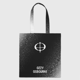 Шоппер 3D с принтом Ozzy Osbourne glitch на темном фоне: символ, надпись в Тюмени, 100% полиэстер | Плотность: 200 г/м2; Размер: 34×35 см; Высота лямок: 30 см | 