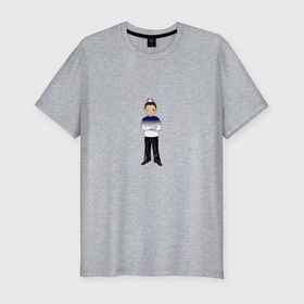 Мужская футболка хлопок Slim с принтом Новогодний Намджун в Кировске, 92% хлопок, 8% лайкра | приталенный силуэт, круглый вырез ворота, длина до линии бедра, короткий рукав | 