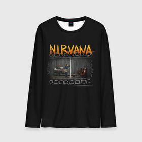 Мужской лонгслив 3D с принтом Nirvana отрывок в Петрозаводске, 100% полиэстер | длинные рукава, круглый вырез горловины, полуприлегающий силуэт | Тематика изображения на принте: 