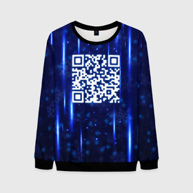 Мужской свитшот 3D с принтом С НОВЫМ ГОДОМ    QR код в городе Новоалтайск, 100% полиэстер с мягким внутренним слоем | круглый вырез горловины, мягкая резинка на манжетах и поясе, свободная посадка по фигуре | 