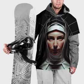 Накидка на куртку 3D с принтом Нейросеть: готическая монахиня в Тюмени, 100% полиэстер |  | 