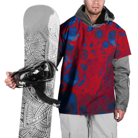Накидка на куртку 3D с принтом Красно синие разводы , 100% полиэстер |  | Тематика изображения на принте: 
