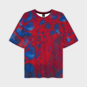 Мужская футболка OVERSIZE 3D с принтом Красно синие разводы ,  |  | Тематика изображения на принте: 