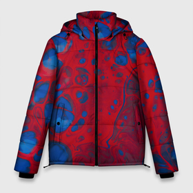 Мужская зимняя куртка 3D с принтом Красно синие разводы , верх — 100% полиэстер; подкладка — 100% полиэстер; утеплитель — 100% полиэстер | длина ниже бедра, свободный силуэт Оверсайз. Есть воротник-стойка, отстегивающийся капюшон и ветрозащитная планка. 

Боковые карманы с листочкой на кнопках и внутренний карман на молнии. | Тематика изображения на принте: 