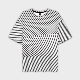 Мужская футболка OVERSIZE 3D с принтом Ломанные линии и оптическая иллюзия в Кировске,  |  | 