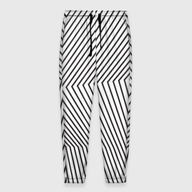 Мужские брюки 3D с принтом Ломанные линии и оптическая иллюзия в Санкт-Петербурге, 100% полиэстер | манжеты по низу, эластичный пояс регулируется шнурком, по бокам два кармана без застежек, внутренняя часть кармана из мелкой сетки | 