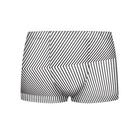 Мужские трусы 3D с принтом Ломанные линии и оптическая иллюзия в Екатеринбурге, 50% хлопок, 50% полиэстер | классическая посадка, на поясе мягкая тканевая резинка | Тематика изображения на принте: 