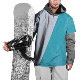 Накидка на куртку 3D с принтом Абстрактный паттерн из двух цветов   серый и светло синий в Белгороде, 100% полиэстер |  | Тематика изображения на принте: 