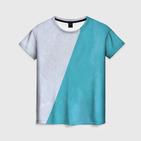Женская футболка 3D с принтом Абстрактный паттерн из двух цветов   серый и светло синий , 100% полиэфир ( синтетическое хлопкоподобное полотно) | прямой крой, круглый вырез горловины, длина до линии бедер | 