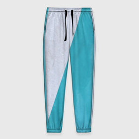 Мужские брюки 3D с принтом Абстрактный паттерн из двух цветов   серый и светло синий в Белгороде, 100% полиэстер | манжеты по низу, эластичный пояс регулируется шнурком, по бокам два кармана без застежек, внутренняя часть кармана из мелкой сетки | Тематика изображения на принте: 