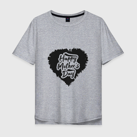 Мужская футболка хлопок Oversize с принтом Лого День матери в Санкт-Петербурге, 100% хлопок | свободный крой, круглый ворот, “спинка” длиннее передней части | 