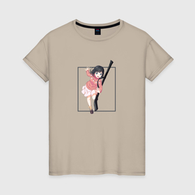 Женская футболка хлопок с принтом Наоми Такаги   Пураоре гордость оранжевых в Белгороде, 100% хлопок | прямой крой, круглый вырез горловины, длина до линии бедер, слегка спущенное плечо | 