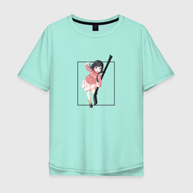 Мужская футболка хлопок Oversize с принтом Наоми Такаги   Пураоре гордость оранжевых в Белгороде, 100% хлопок | свободный крой, круглый ворот, “спинка” длиннее передней части | Тематика изображения на принте: 