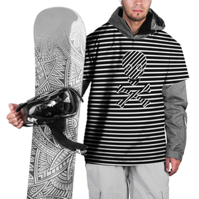 Накидка на куртку 3D с принтом Полосатый черно белый фон с черепом в Курске, 100% полиэстер |  | Тематика изображения на принте: 