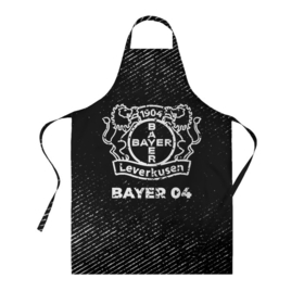 Фартук 3D с принтом Bayer 04 с потертостями на темном фоне , 100% полиэстер | общий размер — 65 х 85 см, ширина нагрудника — 26 см, горловина — 53 см, длина завязок — 54 см, общий обхват в поясе — 173 см. Принт на завязках и на горловине наносится с двух сторон, на основной части фартука — только с внешней стороны | 