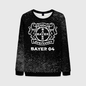 Мужской свитшот 3D с принтом Bayer 04 с потертостями на темном фоне в городе Новоалтайск, 100% полиэстер с мягким внутренним слоем | круглый вырез горловины, мягкая резинка на манжетах и поясе, свободная посадка по фигуре | 