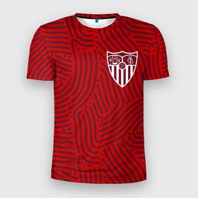 Мужская футболка 3D Slim с принтом Sevilla отпечатки в Петрозаводске, 100% полиэстер с улучшенными характеристиками | приталенный силуэт, круглая горловина, широкие плечи, сужается к линии бедра | 