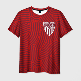 Мужская футболка 3D с принтом Sevilla отпечатки в Белгороде, 100% полиэфир | прямой крой, круглый вырез горловины, длина до линии бедер | 