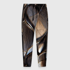 Мужские брюки 3D с принтом Бронзовая чешуя дракона доспех , 100% полиэстер | манжеты по низу, эластичный пояс регулируется шнурком, по бокам два кармана без застежек, внутренняя часть кармана из мелкой сетки | 