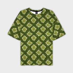 Мужская футболка OVERSIZE 3D с принтом Милитари Змеиная кожа ромб ,  |  | Тематика изображения на принте: 