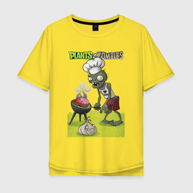 Мужская футболка хлопок Oversize с принтом Зомби барбекю в Кировске, 100% хлопок | свободный крой, круглый ворот, “спинка” длиннее передней части | 