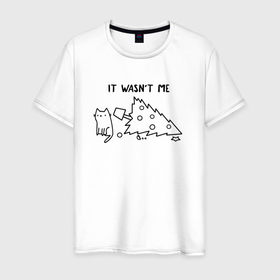 Мужская футболка хлопок с принтом Это не кот в Ухте, 100% хлопок | прямой крой, круглый вырез горловины, длина до линии бедер, слегка спущенное плечо. | Тематика изображения на принте: 