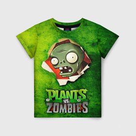 Детская футболка 3D с принтом Green zombie в Белгороде, 100% гипоаллергенный полиэфир | прямой крой, круглый вырез горловины, длина до линии бедер, чуть спущенное плечо, ткань немного тянется | Тематика изображения на принте: 
