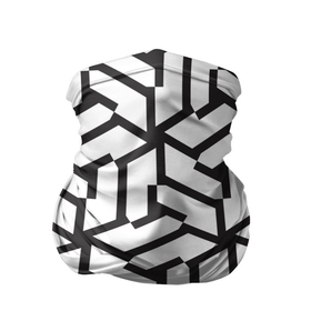 Бандана-труба 3D с принтом Чёрно белый бесконечный лабиринт в Петрозаводске, 100% полиэстер, ткань с особыми свойствами — Activecool | плотность 150‒180 г/м2; хорошо тянется, но сохраняет форму | 