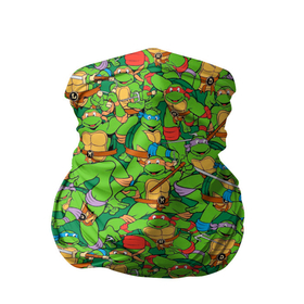 Бандана-труба 3D с принтом Ninja turtles pattern в Тюмени, 100% полиэстер, ткань с особыми свойствами — Activecool | плотность 150‒180 г/м2; хорошо тянется, но сохраняет форму | Тематика изображения на принте: 