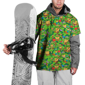Накидка на куртку 3D с принтом Ninja turtles pattern в Тюмени, 100% полиэстер |  | Тематика изображения на принте: 