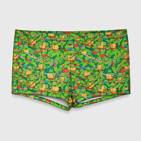 Мужские купальные плавки 3D с принтом Ninja turtles pattern в Тюмени, Полиэстер 85%, Спандекс 15% |  | Тематика изображения на принте: 