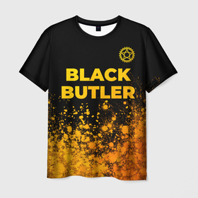 Мужская футболка 3D с принтом Black Butler   gold gradient: символ сверху в Новосибирске, 100% полиэфир | прямой крой, круглый вырез горловины, длина до линии бедер | 