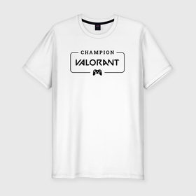 Мужская футболка хлопок Slim с принтом Valorant gaming champion: рамка с лого и джойстиком , 92% хлопок, 8% лайкра | приталенный силуэт, круглый вырез ворота, длина до линии бедра, короткий рукав | 