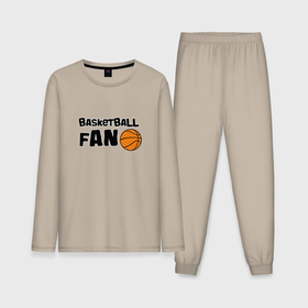 Мужская пижама хлопок (с лонгсливом) с принтом Фанат баскетбола надпись в Тюмени,  |  | 